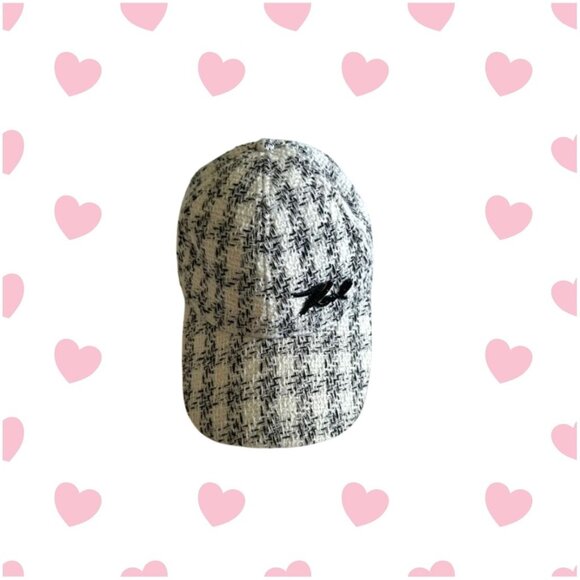 Karl Lagerfeld Accessories - Karl Lagerfeld Paris Adjustable Black and White Tweed Hat NWT